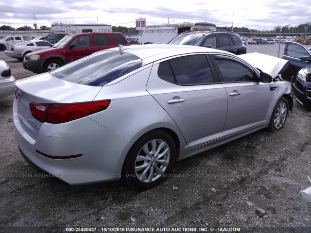 5XXGN4A76EG294268 - 2014 KIA OPTIMA EX SILVER photo 4