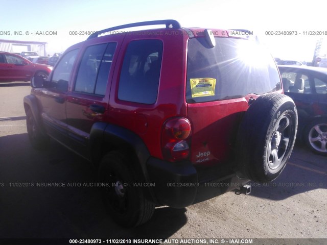 1J4GL48K03W712748 - 2003 JEEP LIBERTY SPORT/FREEDOM RED photo 3