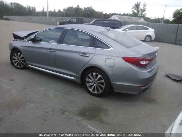 5NPE34AF0FH040856 - 2015 HYUNDAI SONATA SPORT/LIMITED SILVER photo 3