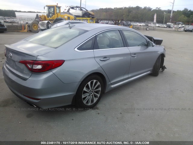 5NPE34AF0FH040856 - 2015 HYUNDAI SONATA SPORT/LIMITED SILVER photo 4