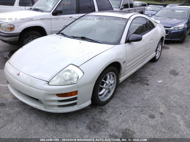 4A3AC54H41E193330 - 2001 MITSUBISHI ECLIPSE GT WHITE photo 2