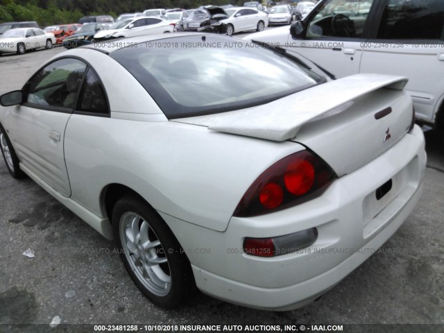 4A3AC54H41E193330 - 2001 MITSUBISHI ECLIPSE GT WHITE photo 3