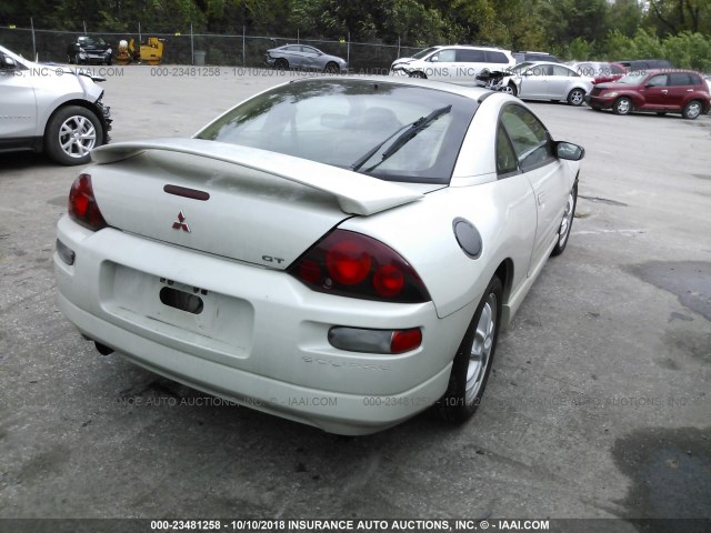 4A3AC54H41E193330 - 2001 MITSUBISHI ECLIPSE GT WHITE photo 4