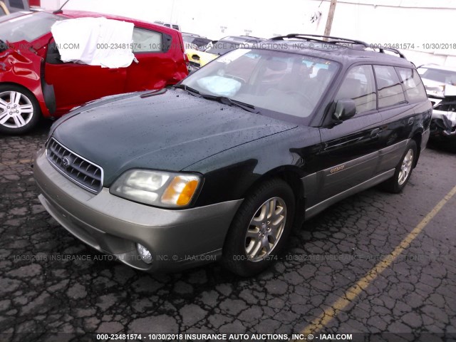 4S3BH686737633183 - 2003 SUBARU LEGACY OUTBACK LIMITED GREEN photo 2