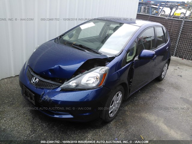 JHMGE8H35DC017375 - 2013 HONDA FIT BLUE photo 2