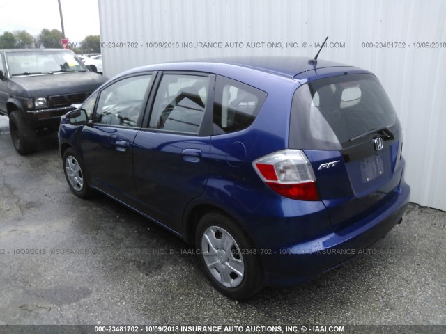 JHMGE8H35DC017375 - 2013 HONDA FIT BLUE photo 3