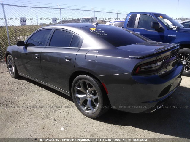 2C3CDXCTXFH866636 - 2015 DODGE CHARGER R/T GRAY photo 3