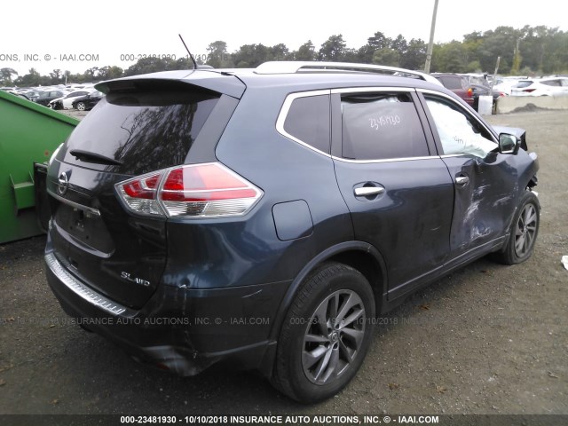 5N1AT2MV6GC743554 - 2016 NISSAN ROGUE S/SL/SV BLUE photo 4