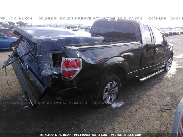 1FTFX1CF2DFB63702 - 2013 FORD F150 SUPER CAB BLACK photo 4