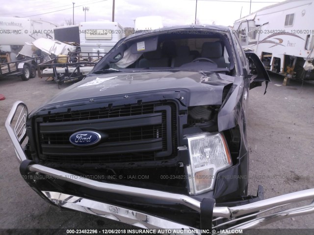 1FTFX1CF2DFB63702 - 2013 FORD F150 SUPER CAB BLACK photo 6