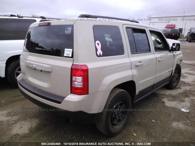 1C4NJPBA9HD166832 - 2017 JEEP PATRIOT SPORT TAN photo 4