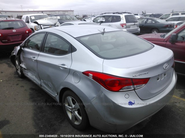 5NPDH4AE4DH354916 - 2013 HYUNDAI ELANTRA GLS/LIMITED SILVER photo 3