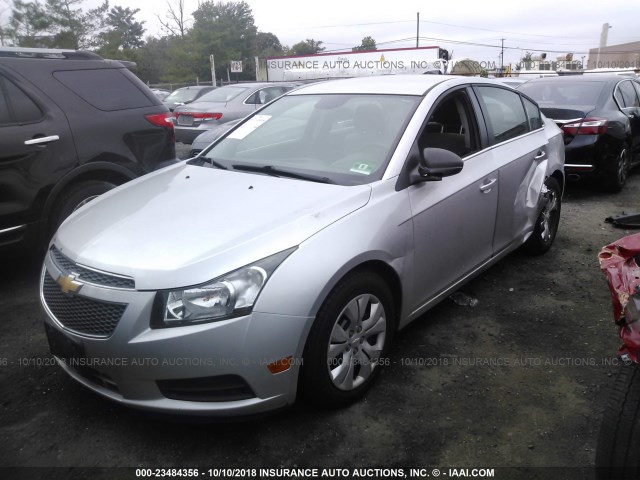 1G1PC5SH2C7400233 - 2012 CHEVROLET CRUZE LS SILVER photo 2