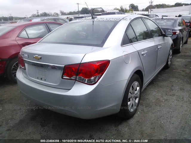 1G1PC5SH2C7400233 - 2012 CHEVROLET CRUZE LS SILVER photo 4