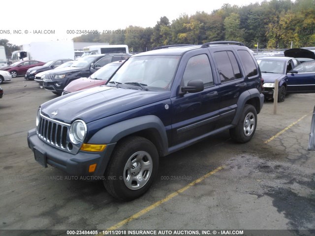 1J4GL48K06W198842 - 2006 JEEP LIBERTY SPORT BLUE photo 2