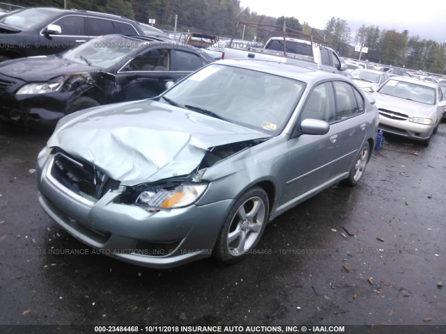 4S3BL616897212347 - 2009 SUBARU LEGACY 2.5I GREEN photo 2