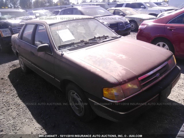 2FAPP36X0KB144428 - 1989 FORD TEMPO GL MAROON photo 1