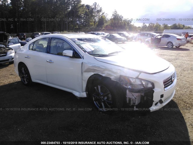 1N4AA5AP4EC480663 - 2014 NISSAN MAXIMA S/SV WHITE photo 1