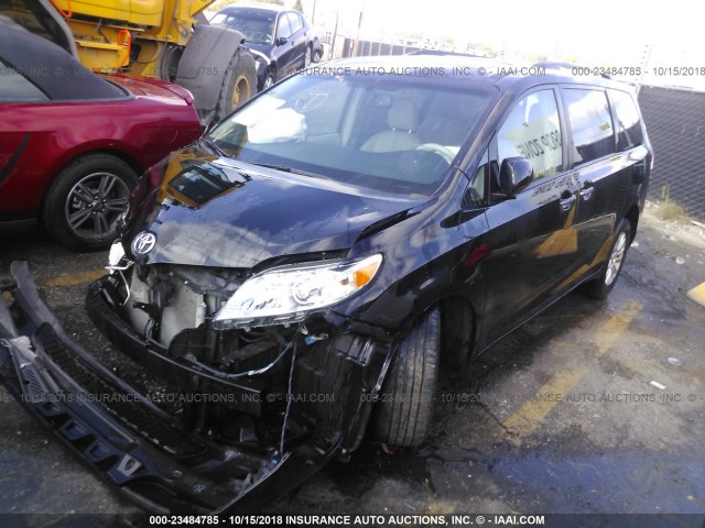 5TDYK3DC6ES460528 - 2014 TOYOTA SIENNA XLE/LIMITED BLACK photo 2