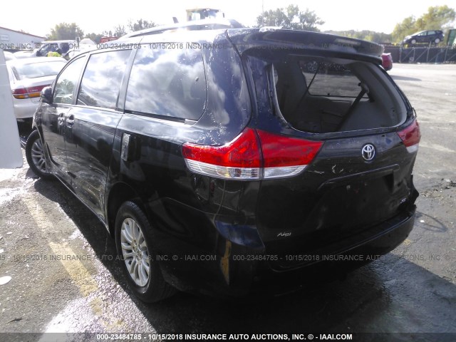 5TDYK3DC6ES460528 - 2014 TOYOTA SIENNA XLE/LIMITED BLACK photo 3