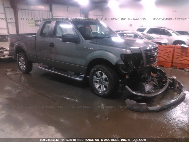 1FTFX1EF5DFC65203 - 2013 FORD F150 SUPER CAB GRAY photo 1