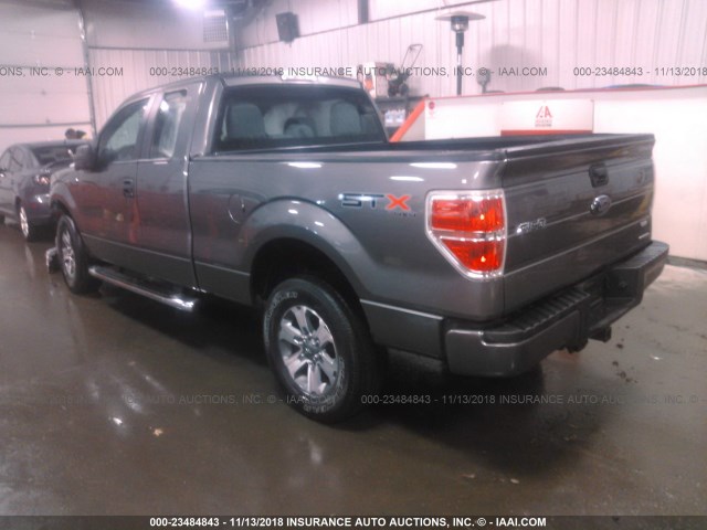 1FTFX1EF5DFC65203 - 2013 FORD F150 SUPER CAB GRAY photo 3