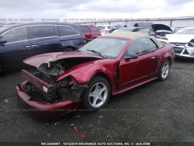 1FAFP45X2YF312337 - 2000 FORD MUSTANG GT RED photo 2