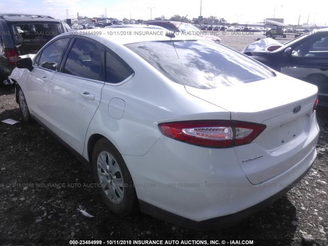 3FA6P0G72DR370208 - 2013 FORD FUSION S WHITE photo 3