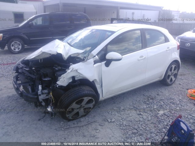 KNADN5A38C6033111 - 2012 KIA RIO EX/SX WHITE photo 2