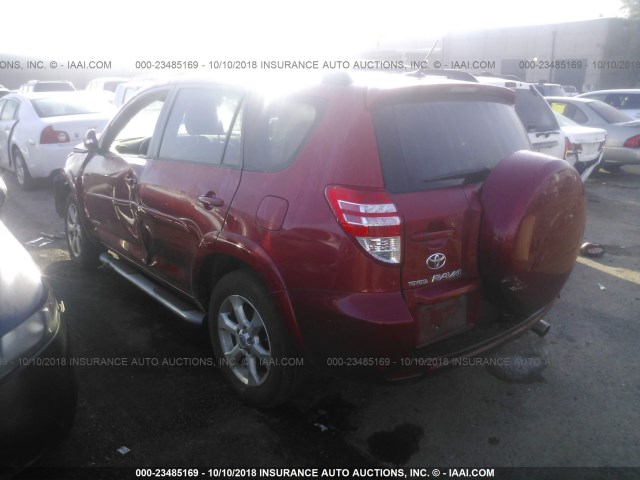 JTMBK31V39D002474 - 2009 TOYOTA RAV4 LIMITED RED photo 3