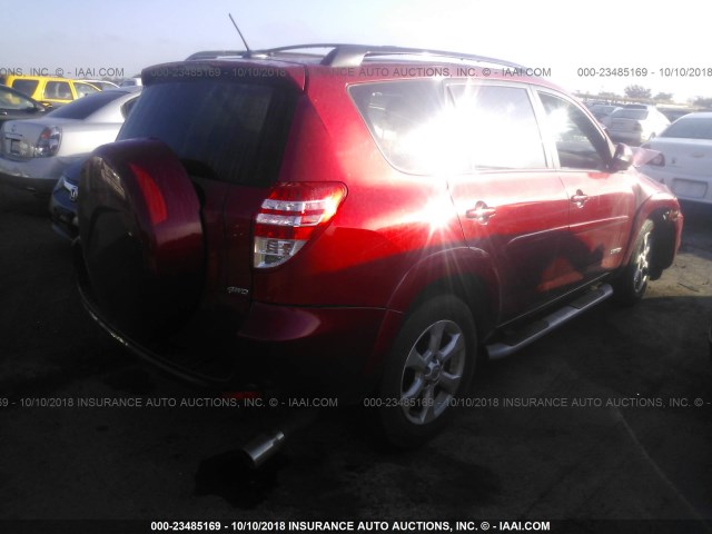 JTMBK31V39D002474 - 2009 TOYOTA RAV4 LIMITED RED photo 4