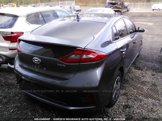 KMHC75LC1JU093371 - 2018 HYUNDAI IONIQ SEL GRAY photo 4