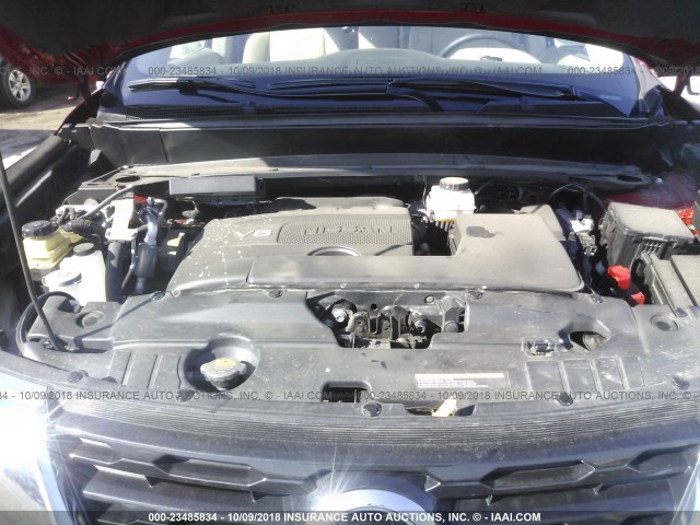 5N1DR2MM4JC626307 - 2018 NISSAN PATHFINDER S/SV/SL/PLATINUM RED photo 10