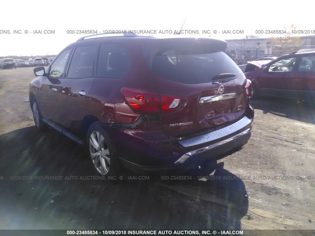 5N1DR2MM4JC626307 - 2018 NISSAN PATHFINDER S/SV/SL/PLATINUM RED photo 3