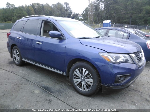 5N1DR2MN2JC657953 - 2018 NISSAN PATHFINDER S/SV/SL/PLATINUM Dark Blue photo 1