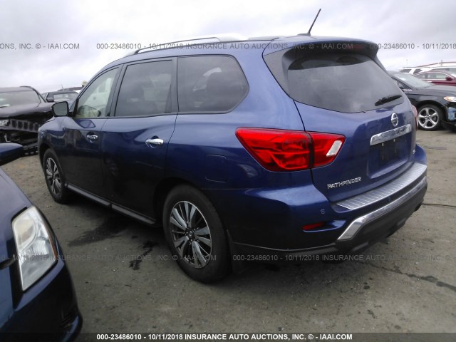 5N1DR2MN2JC657953 - 2018 NISSAN PATHFINDER S/SV/SL/PLATINUM Dark Blue photo 3