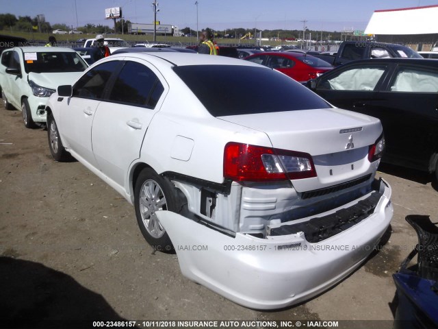 4A32B2FF9BE019093 - 2011 MITSUBISHI GALANT FE WHITE photo 3