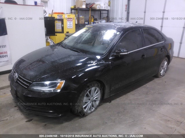 3VWLA7AJ8FM262474 - 2015 VOLKSWAGEN JETTA TDI BLACK photo 2