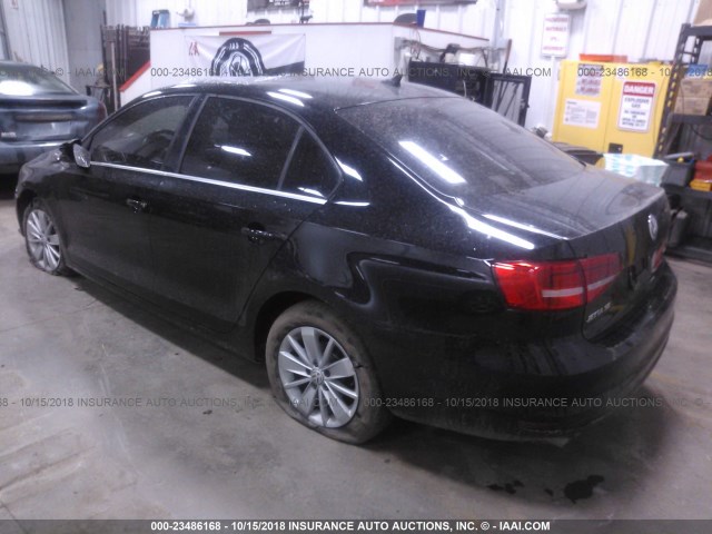 3VWLA7AJ8FM262474 - 2015 VOLKSWAGEN JETTA TDI BLACK photo 3