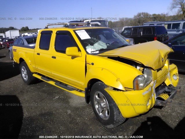 1N6MD29Y42C329485 - 2002 NISSAN FRONTIER CREW CAB SC YELLOW photo 1