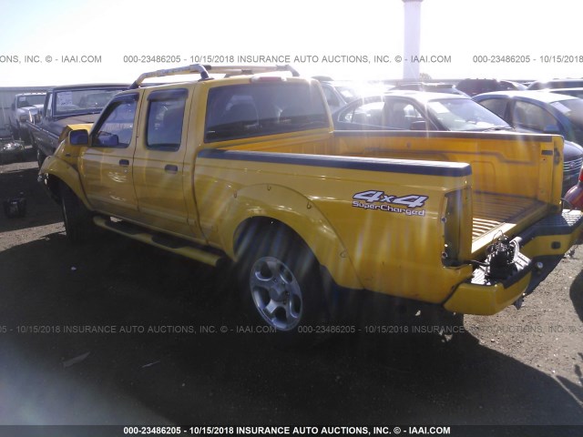 1N6MD29Y42C329485 - 2002 NISSAN FRONTIER CREW CAB SC YELLOW photo 3