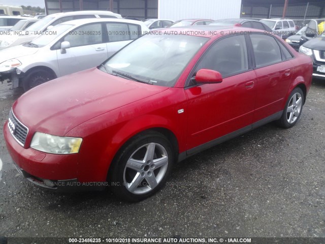 WAULC68E14A068117 - 2004 AUDI A4 1.8T QUATTRO RED photo 2