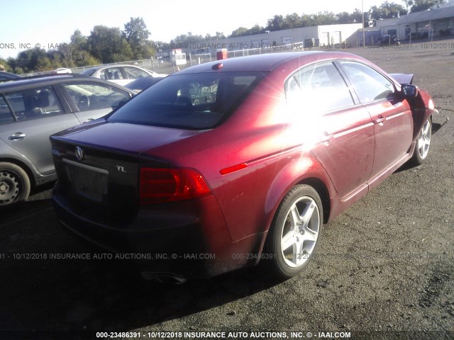 19UUA66264A007305 - 2004 ACURA TL RED photo 4