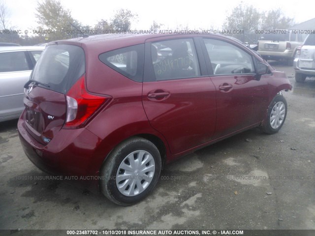 3N1CE2CP8FL360490 - 2015 NISSAN VERSA NOTE S/S PLUS/SV/SL/SR RED photo 4