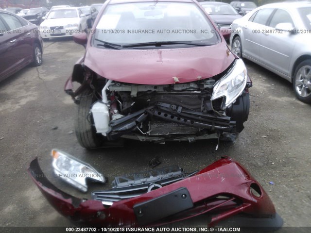 3N1CE2CP8FL360490 - 2015 NISSAN VERSA NOTE S/S PLUS/SV/SL/SR RED photo 6