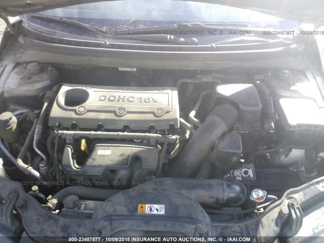 KNAFU4A27D5645689 - 2013 KIA FORTE EX SILVER photo 10