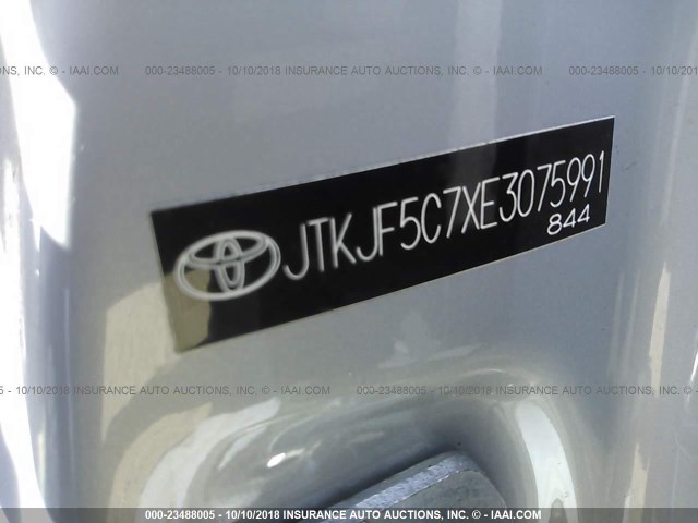 JTKJF5C7XE3075991 - 2014 TOYOTA SCION TC Mavi foto 9