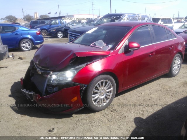 1G1PJ5SC5C7135494 - 2012 CHEVROLET CRUZE ECO RED photo 2