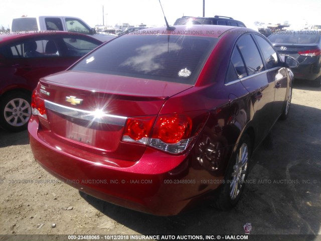 1G1PJ5SC5C7135494 - 2012 CHEVROLET CRUZE ECO RED photo 4