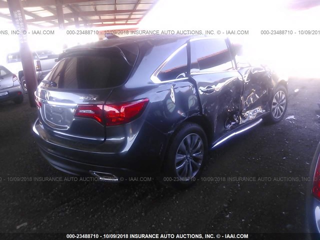 5FRYD3H43EB004132 - 2014 ACURA MDX TECHNOLOGY GRAY photo 4